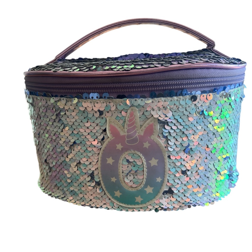 Justice “O” Flippie Sequin Unicorn Cosmetic Bag - purple‎